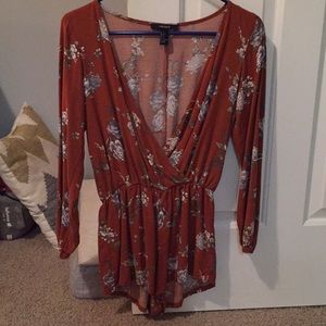 Forever 21 floral (burnt orange) romper- so cute!